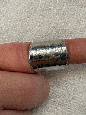 SETA 925 Sterling Silver Wide Band Ring | Minimalist Modern Statement Band